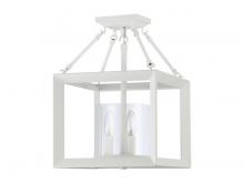  2073-SF NWT-CLR - Smyth 3-Light Semi-Flush in Natural White with Clear Glass